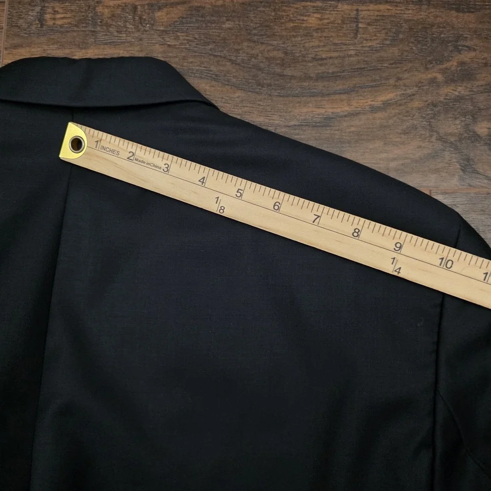 Ralph Lauren Mens 42R Navy Blue Gold 2-Button 100% Wool Blazer Jacket Sport Coat